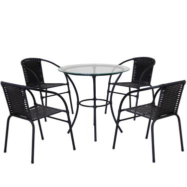 Imagem de Jogo De Mesa Com Tampo 4 Cadeiras Happy Hour área Gourmet Panero