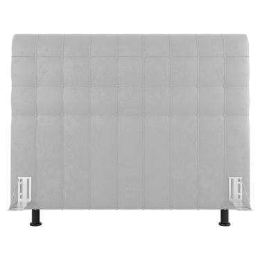 Imagem de Cabeceira Cama Box Casal Queen Size Dahlia 160Cm Com Frame Sintético Branco - Abmaza