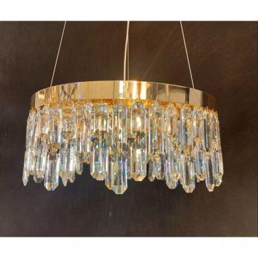 Imagem de Pendente Tripoli Metal Dourado Cristal K9