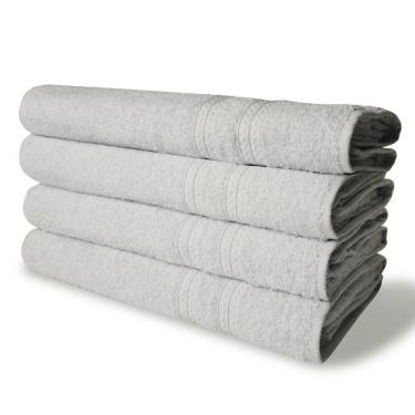 Imagem de Kit Com 4 Toalhas De Banho 430g/m² Grande Grossa 80x150cm Itália Soft - Branco