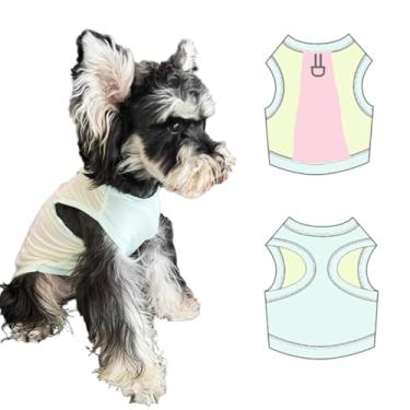 Imagem de Camiseta para cachorro com anel D, roupas de verão para animais de estimação de verão para cães pequenos, meninos e meninas, camiseta de verão, camiseta regata sem mangas (rosa névoa aurora, tamanho