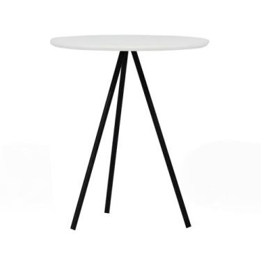 Imagem de Mesa Lateral Redonda Trilegal Ø420x530 - Decorise, Preto/Branco