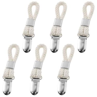 Imagem de AYLIFU Toalha de banho com presilha para pendurar suporte de toalha de prato bege C x L 11,5 x 2,3 cm/4,53 x 0,9 polegadas para casa de banho cozinha armazenamento crachá 6 peças