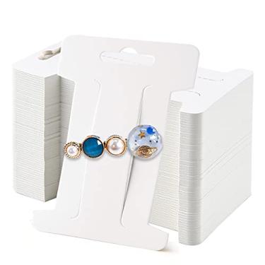 Imagem de Mototo 200 Peças De Presilhas Cabelo, Laços, Cartões Exibição, Presilhas, Porta-Joias, Retângulo Papel, Papelão Para Acessórios E Organização, 4 X 2-1/2" (Branco)