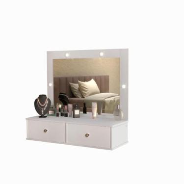 Imagem de penteadeira camarim suspensa com espelho luz gavetas luxo - Casa Roma,