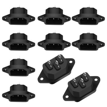 Imagem de XMSJSIY Iec320 C14 Adaptador De Tomada Alimentação Ca Para Montagem Em Painel 250 V 10 A Conector Soquete Macho 3 Pinos Terminais Chassi Módulo Entrada Iec Reto - Peças