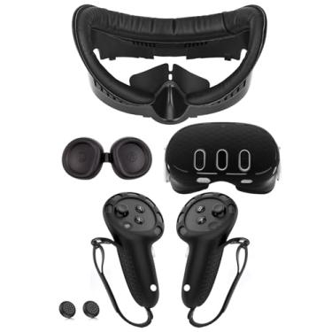 Imagem de APOSU Conjunto De Interface Facial Para Meta Quest 3, Acessórios, Estrutura Suporte E Capa Espuma Poliuretano Controle Silicone, Lentes Concha Protetora, Almofada Nasal Antivazamento Oculus