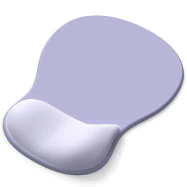 Imagem de Mouse pad ergonômico com descanso de pulso, mouse pad de gel com suporte de pulso, alívio da dor, descanso de pulso roxo para mouse com base de poliuretano antiderrapante, mouse pad de computador para