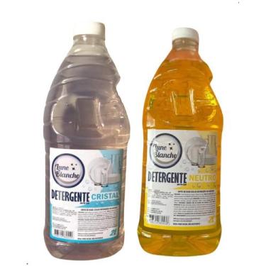 Imagem de Kit 2 detergente 2 Litros cada Lune Blanche RC Produtos Cristal e Neut