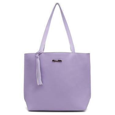 Imagem de Bolsa Sacola Feminina Grande - rafaela mello , Lilás