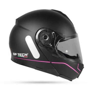 Imagem de Capacete Articulado Feminino Gp Tech A118 Sv Road Preto/Rosa Fosco, 56