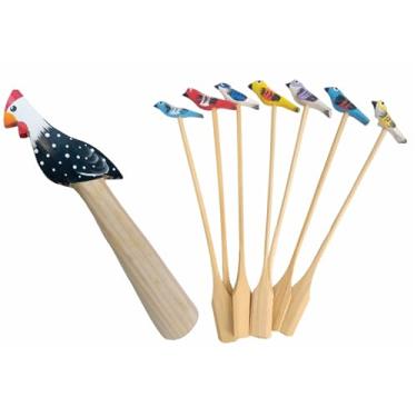 Imagem de Kit Caipirinha Drink 1 Socador E 6 Mexedores Tropical Brasil - Atelie Center (Galinha Angola)