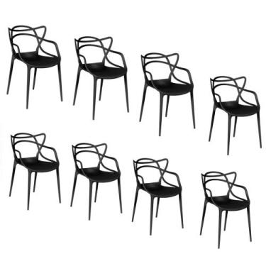 Imagem de Kit 08 Cadeiras Para Mesa Bar Area Cadeira Alegra Interior e Exterior 