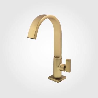 Imagem de Torneira de Pia para Banheiro Dourado Fosco Color Dom Perflex