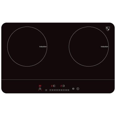 Imagem de Cooktop Elétrico de Indução Portátil com 2 Queimadores, Placa de Cerâmica, 110V 1800W, K&H IN DD18 120S, Branco