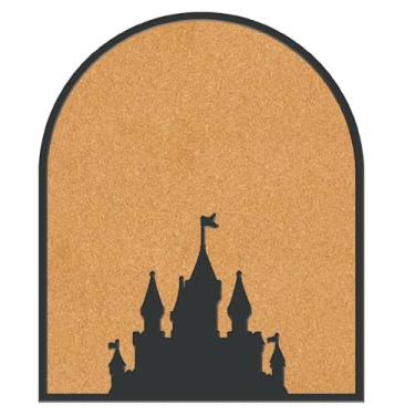 Imagem de CRASPIRE Placa de cortiça com alfinete de castelo 29 x 24 cm montada na parede emoldurado crachá de exibição de boletim sela de madeira marrom memorando broche de lapela para armazenamento em casa