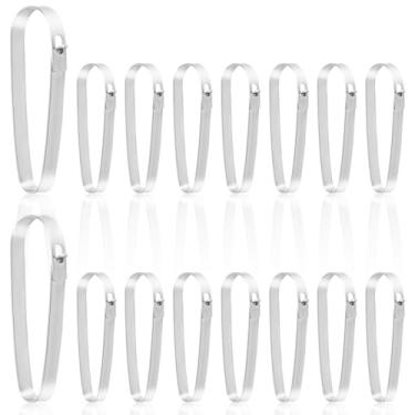 Imagem de lasuroa 16pcs Clipes Aço Inoxidável Placas Imobiliárias, Clipes Metálicos Reutilizáveis Pendurar e Exibir Placas Placa Casa Aberta À Venda Cerca Jardim Faixas e Bandeiras