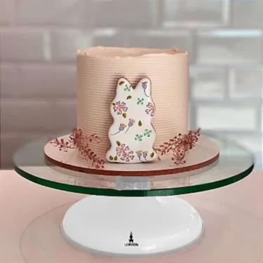 Imagem de Bailarina Giratória Bolo Torta Vidro Rolamento Duplo Lorben