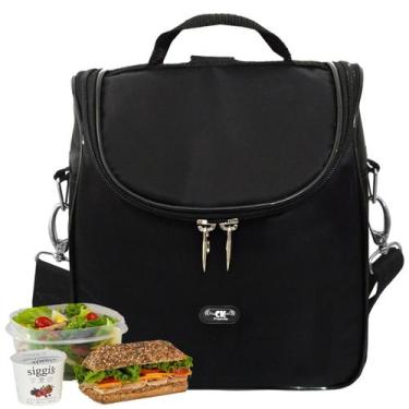 Imagem de Mochila Térmica Preta 4L Marmita Lancheira Escolar Adolescente Adulto 