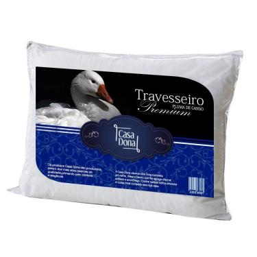 Imagem de Travesseiro Pluma de Ganso Premium 50x70cm Casa Dona 200 Fios Branco