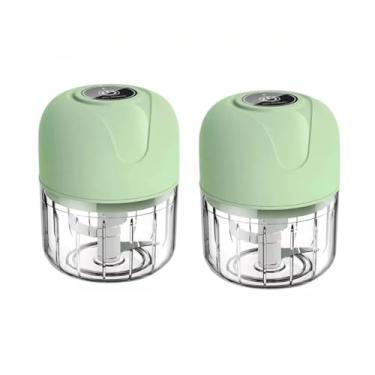 Imagem de Mini Processador Elétrico de Alimentos Portátil com 3 lâminas de aço inox 250 ml USB