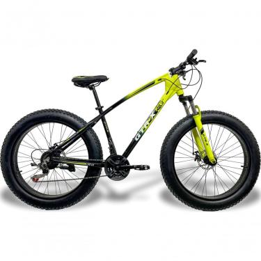 Imagem de Bicicleta Fat Bike Aro 26 Freios Disco Alumínio Shimano Quadro 17 GTR-X Amarelo Preto