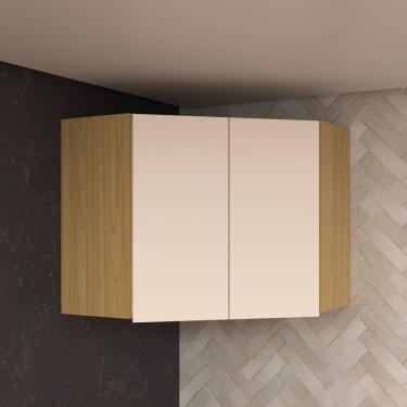 Imagem de Armário Aéreo Canto Oblíquo 1 Porta Giorgia Canary/off White