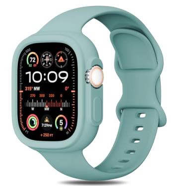 Imagem de Pulseira de silicone compatível com Apple Watch Ultra, série 11, 10, 9, 8, SE, 7, 6, 5, 4, 3, 2 e 1 de 38 mm, 40 mm, 41 mm, 42 mm, 44 mm, 45 mm, 46 mm, 49 mm, 4, 3, 2 e 1