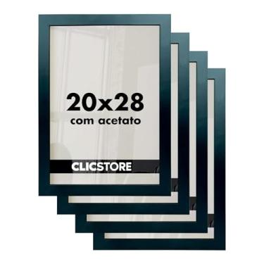 Imagem de Kit 4 Moldura 20X28 Quadro Acetato Poster Diplomas Porta Retrato Foto Certificado Fotografia Parede Madeira Cartazes MDF