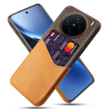 Imagem de Capa para Vivo X200 5G,Anti-deslizamento,Proteção contra quedas de 360°,Resistência à impressão digital,Tela e caso de couro PU com 1 slot de cartão atrás-Brown