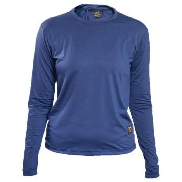 Imagem de Camisa Uv Feminina Baby Look Proteção Solar Tn Terra Nativa, Azul mari