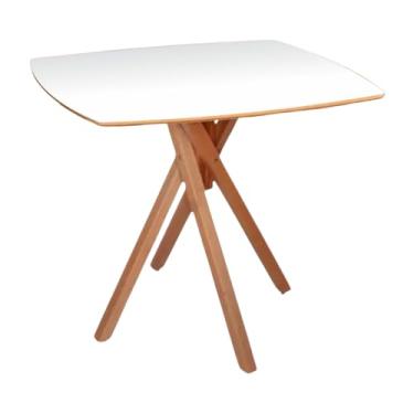 Imagem de Mesa de Jantar 70cm Quadrada com Laterais Arredondadas (Branco)