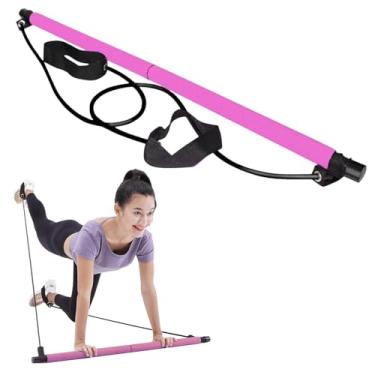 Imagem de Kit de barra de pilates com faixas de resistência, equipamentos de treino em casa, faixas de resistência, barra de pilates multifuncional para mulheres e homens, academia, ioga, fitness, treinamento