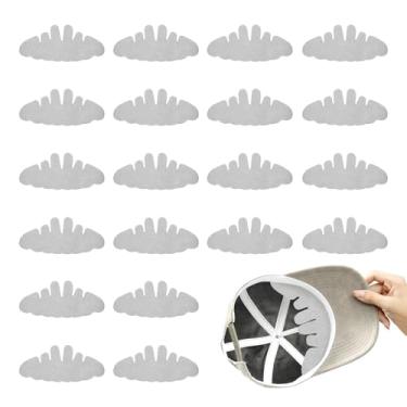 Imagem de 20 peças de inserção de modelador de chapéu para bonés de beisebol, forro de chapéu reutilizável lavável flexível, modelador de boné de beisebol de feltro com almofada interna de tecido não tecido