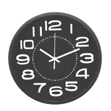 Imagem de Relógio de Parede Redondo Grande 30X30 Analógico Moderno Silencioso De