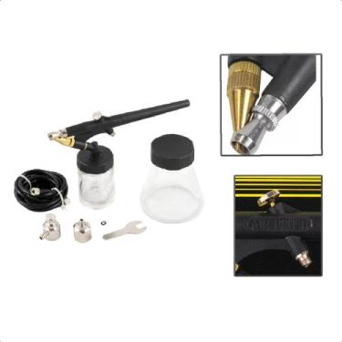 Imagem de Kit Caneta Aerógrafo 6Pç 15-50PSI Encaixe 1/4Pols Pneumático - EDA