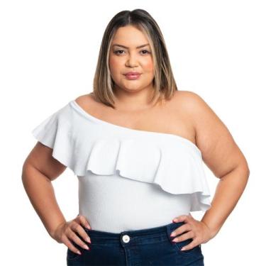 Imagem de Body Feminino Babado Adulto Ombro A Ombro Country Ciganinha Plus Size 