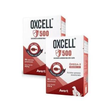Imagem de Kit 2 Oxcell 500 Ômega-3 Suplemento Alimentar para Cães E Gatos 60 Cáp