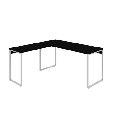 Imagem de Mesa Em L Kuadra Diretor 150x150x75cm Preto ônix - Preto ônix -