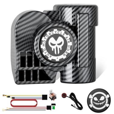 Imagem de BANHAO Buzina de trem para motocicleta com botão buzina de carro 12 V 150 dB super alto para caminhão, buzina de ar, sons de buzina de trem para carro, kit para motocicleta, SUV, caminhão, barco,