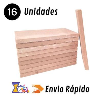 Imagem de 16 Tijolos Refratário Plaqueta Churrasqueira 23x11,4x2,5cm - GABRIELA 