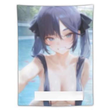 Imagem de LIEGBMEU Sexy Bikini Hot Anime Girl Tapeçaria 152.4 cm x 203.2 cm Interior Exterior Wall Quilt Art Decoração de Tapeçaria Caprichosa, AD60