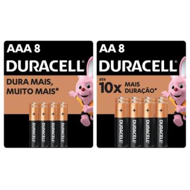 Imagem de Pilha AAA Duracell 8 Unidades + Pilha AA Duracell 8 Unidades
