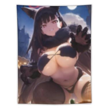 Imagem de LIEGBMEU Tapeçaria Sexy Hot Anime Girl 152.4 cmx203.2 cm Wall Quilt Art Whimsical Tapestry DecorationAF031