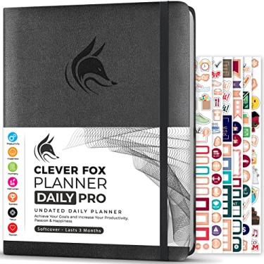 Imagem de Clever Fox Planner Daily Pro – 21,5 x 28 cm Tamanho A4 Planejador de vida diária e diário de gratidão para aumentar a produtividade, gerenciamento de tempo e atingir seus objetivos - sem data - dura 3
