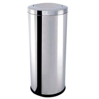 Imagem de Lixeira Inox com Tampa Basculante 64 litros Ø 35 x 70 cm Decorline Bri