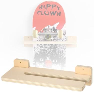 Imagem de Halloscume Suporte de parede de skate de 30,5 cm para armazenamento de placa única, suporte de parede para exibição de parede de skate com parafusos, exibição de deck de armazenamento de placa longa