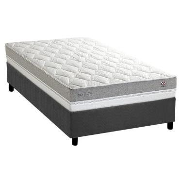 Imagem de Conjunto Box Solteiro: Colchão Molas Herval Ensacadas Maxspring C1672 + Base CRC Suede Gray (88x188)