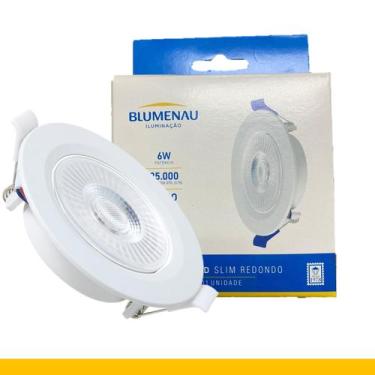 Imagem de Kit 10 Spot Led Redondo Embutir 6w Branco Quente 3000K Amarelo - Blume