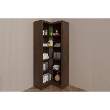 Imagem de Estante Livreiro Solteiro ME4132 de Canto c/ 4 Prateleiras Rústico - Tecno Mobili